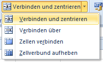Auswahlbutton zum Verbinden von Excel Zellen