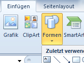 Microsoft Excel einfügen von Formen