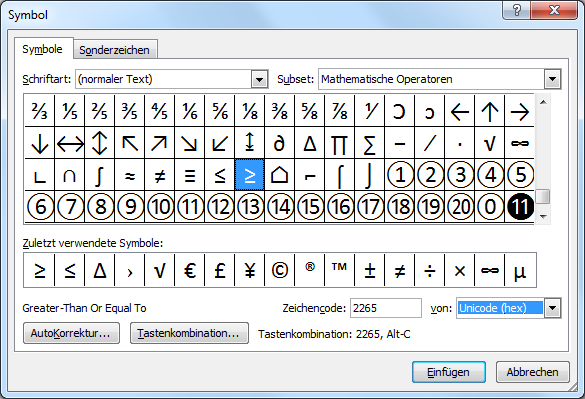 Symbole und Sonderzeichen in Word einfügen