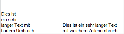 Unterschied zwischen weichem und harten Zeilenumbruch bei Excel 2010